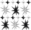 TONIFUL 18Pcs 22Inch Black Silver Large Explosion Star Mylar Balloons and by TONIFUL
