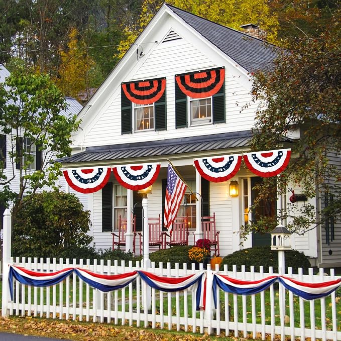 2PCS Halloween Bunting Flag 1.5x3FT Fully Sewn Orange & Black 5 Stripe - Image 7