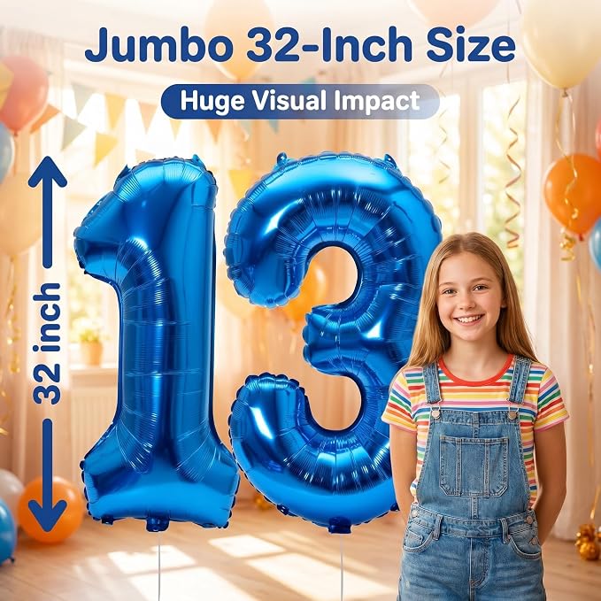 Number 13 Balloon Foil Mylar Balloons - Image 4