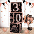 Eiurteao 3pcs Rose Gold 30th Birthday Decorations Boxes by Eiurteao