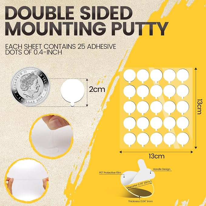 150pcs Double Sided Sticky dots -Easy to Peel Clear Double Sided Mounting Putty - Image 2