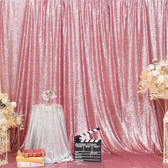 Eternal Beauty Fuchsia Pink 3mm Sequin Backdrop 10x10 Ft - Image 4