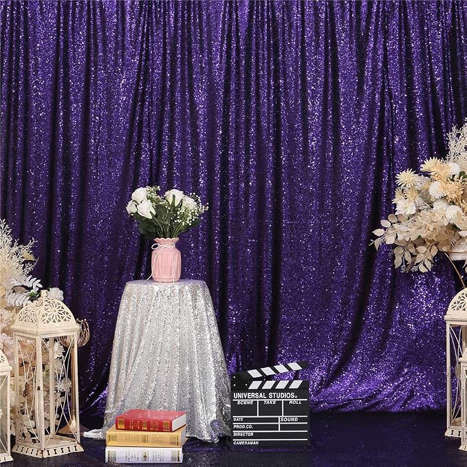 Eternal Beauty Purple 3mm Sequin Backdrop 7x7 Ft - Image 3