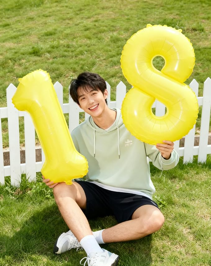 Yellow Number 5 Balloon 40 inch, Balloon numbers party supplies, deco photo - Image 4