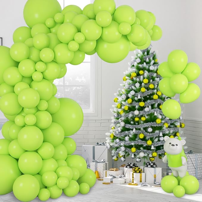 164Pcs Lime Green Balloons Garland Arch Kit Different Sizes | 18 12 10 5 inch - Image 6