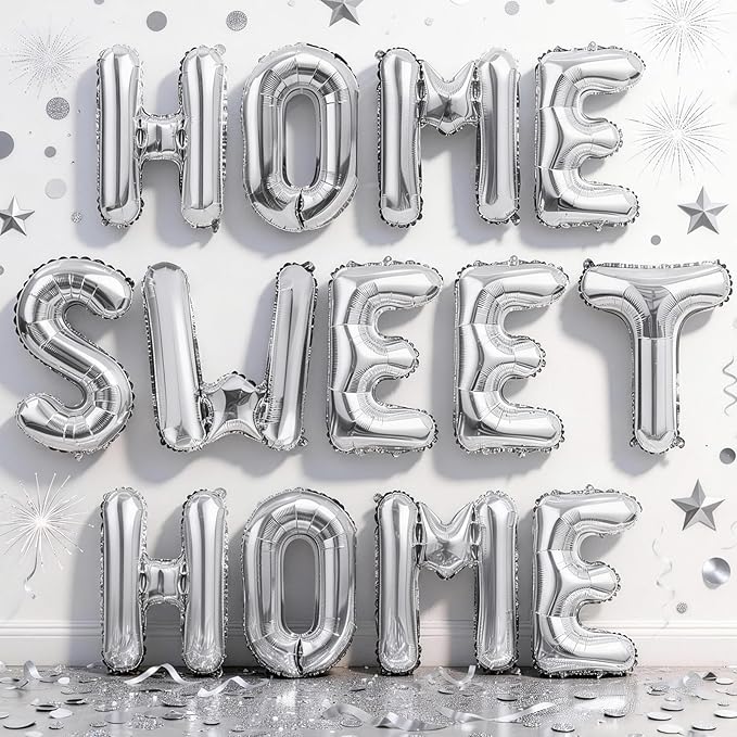 Silver HOME SWEET HOME Letter Balloon by Togvu
