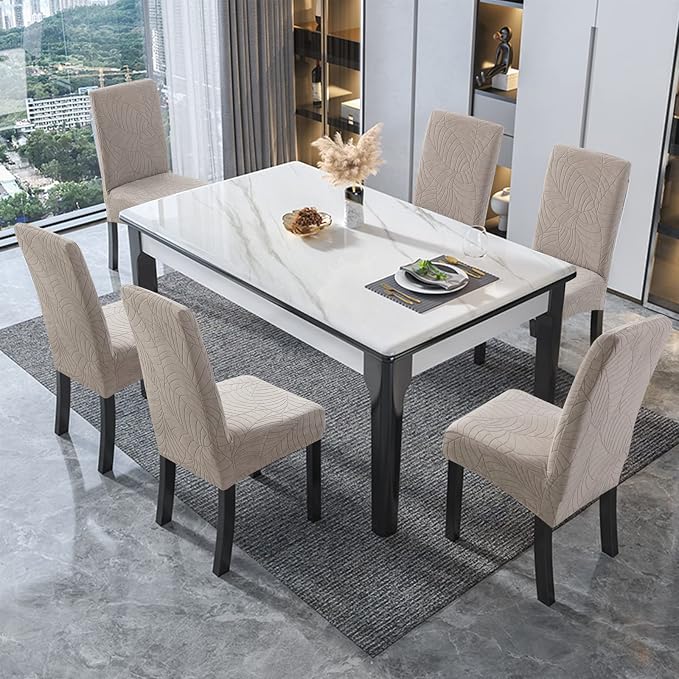 Waterproof Dining Chair Covers Set of 2 Parsons Chair Slipcovers | Double - Image 6