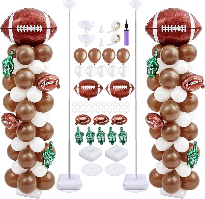 Football Balloon Column Stand Kit 2 Sets Adjustable 6.5 ft Sports Party by Gejoy