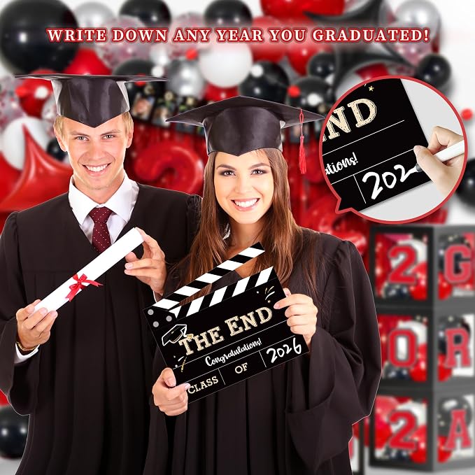 Party Spot！2026 Red and Black Graduation Party Decorations - Image 6