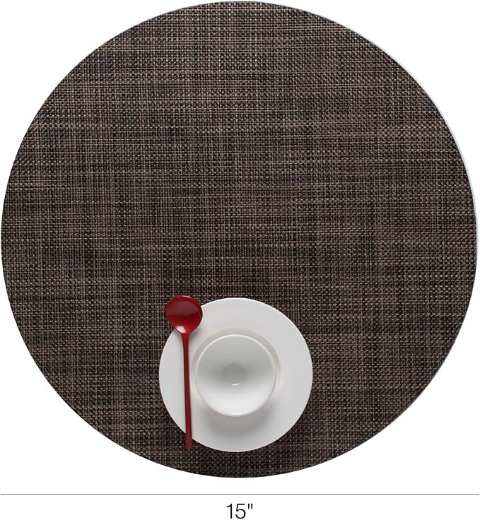 Chilewich Mini Basketweave Placemats, Round Woven Placemats Set of 4 | Reusable - Image 2