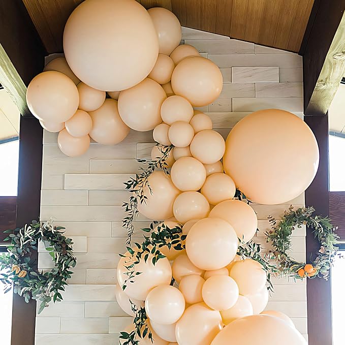 Nude Balloons Different Sizes 135pcs 18 12 10 5 Inch Light Brown Balloon Arch - Image 5