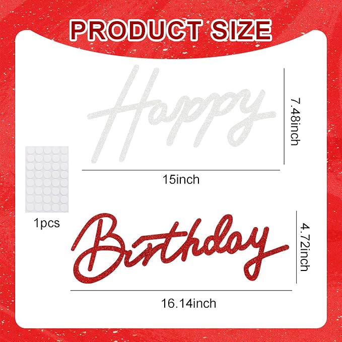 TONIFUL Happy Birthday Sign for Backdrop - Image 3
