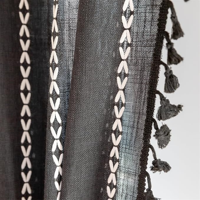 RoomTalks Black Boho Farmhouse Curtains - Image 7