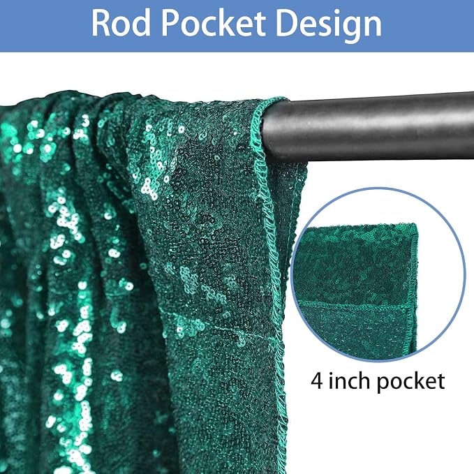 Hahuho Hunter Sequin Backdrop Curtain, Party Decoration（4 Panels, 2FT x 8FT - Image 6