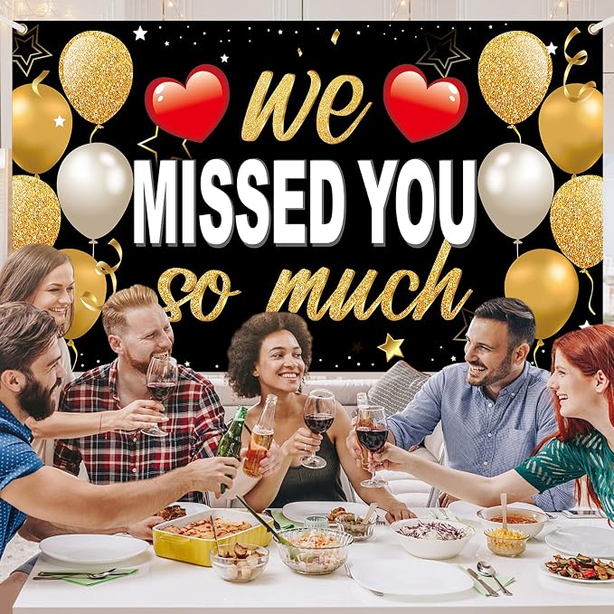 Zirtorei 2Pcs Welcome Home Decorations We Missed You So Much Banner | Black - Image 5