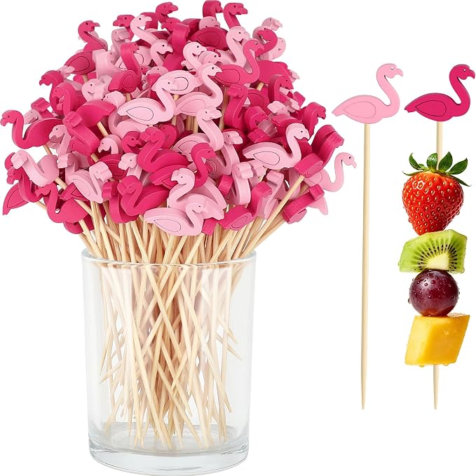 100PCS Pink Flamingo Cocktail Picks, Decorative Toothpicks by Unknown