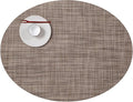Chilewich Mini Basketweave Placemats, Woven Oval Placemats Set of 4 | Reusable by Chilewich