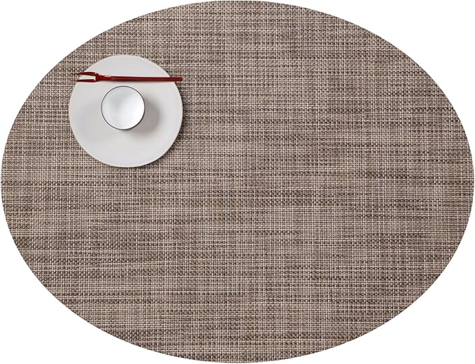 Chilewich Mini Basketweave Placemats, Woven Oval Placemats Set of 4 | Reusable by Chilewich