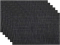SHACOS Placemats Set of 6 Woven Vinyl Place Mats by SHACOS