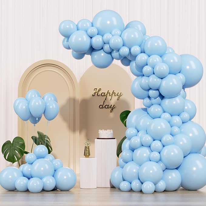 Pastel Blue Balloons 145pcs Different Sizes 18 12 10 5 Inches Baby Blue Light by Unknown