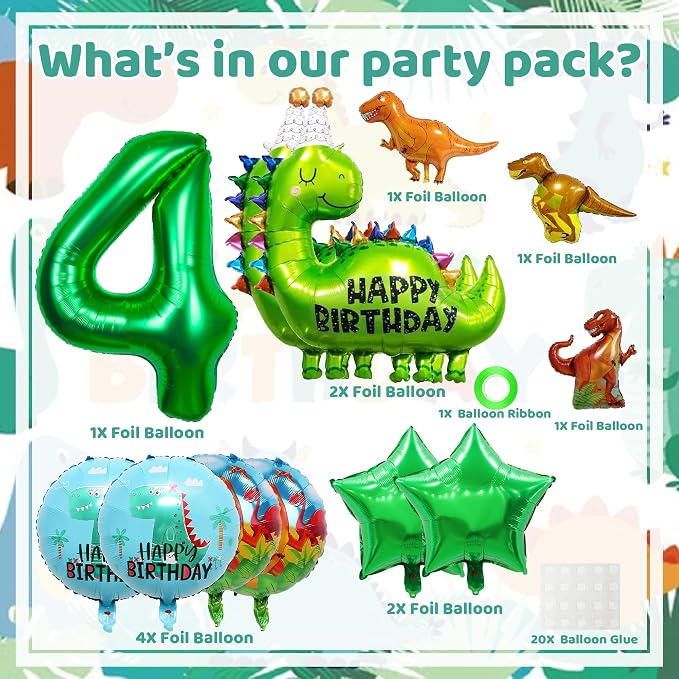 Dinosaur Party Decorations Balloons - Image 2