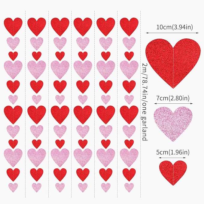 Galentines Valentines Party-Decorations Heart Garland - Image 2