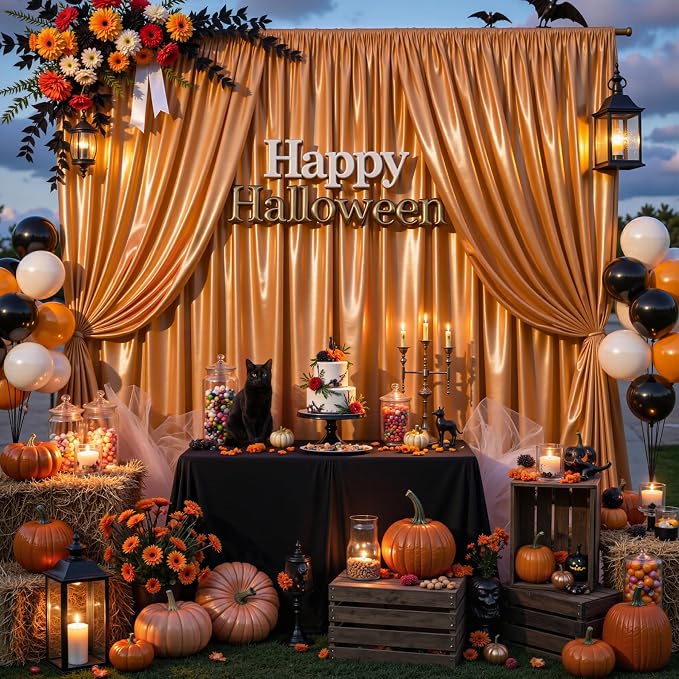 20x10ft Rust Orange Glitter Backdrop Curtain - Image 8