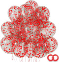 100pcs Red Confetti Balloons 12 Inch Clear Latex Balloon by ASIYUHY