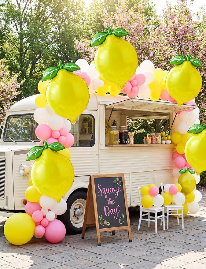5Pcs Lemon Foil Balloons, Lemon Balloons - Image 4