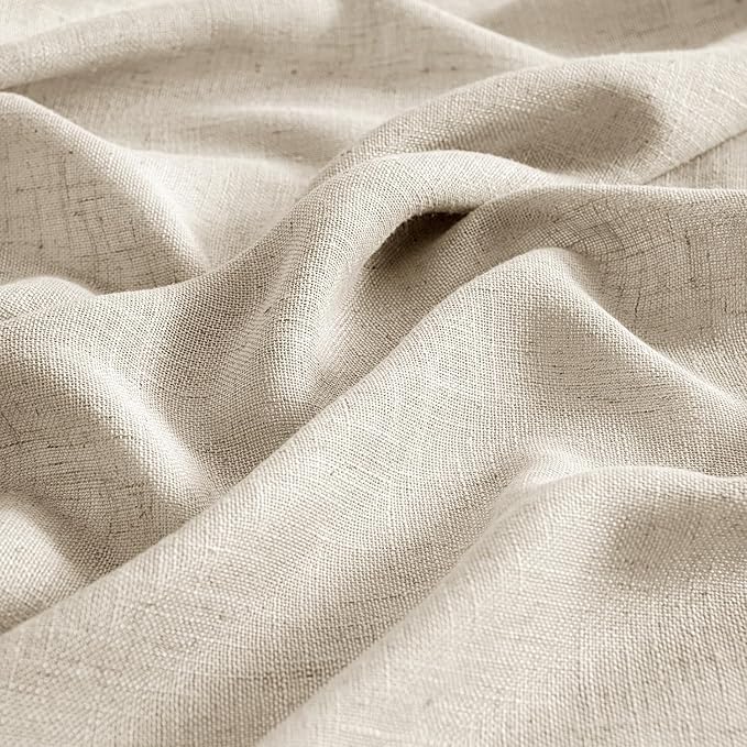 MIULEE Beige Linen Curtains 52x72 Inch 2 Panels - Image 4