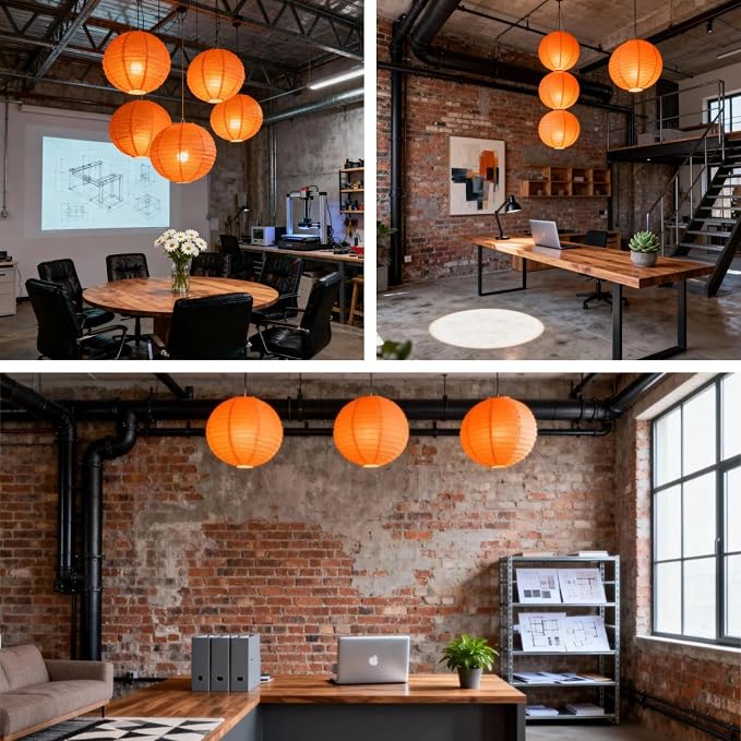 Orange Chinese Paper Lanterns - Image 2