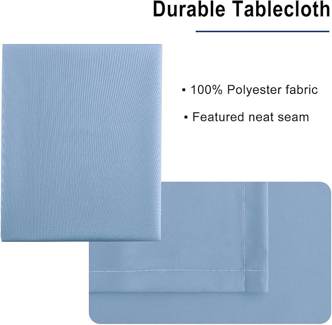 Hiasan Dusty Blue Tablecloth for Rectangle Tables - Waterproof Washable Polyester Fabric Table Cloth for Buffect Dining Birthday Party Wedding, 54 x 108 Inch