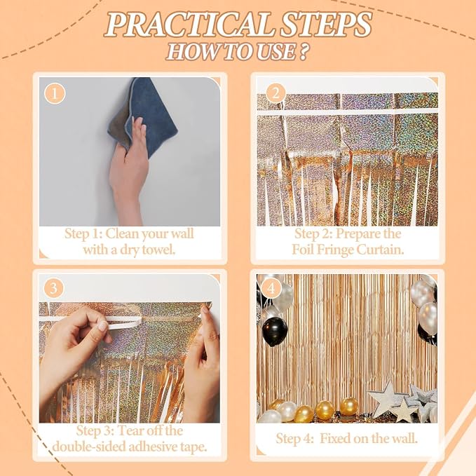 DECOCKRAT 3 Pack Foil Fringe Backdrop - Image 2
