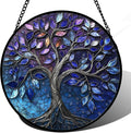 DASTOLL Stained Glass Window Hanging, and Mom 11.8x11.8 in by DASTOLL