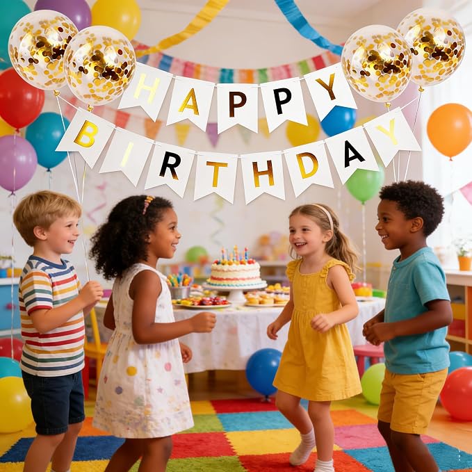 Happy Birthday Banner Sign Bunting Hanging Decorations - Image 2