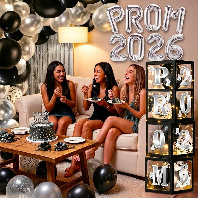 100Pcs Black and Silver Prom Decorations 2026 - Image 5