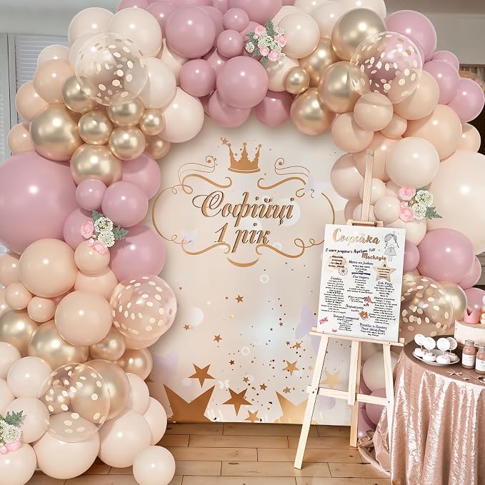 157Pcs Boho Dusty Pink Balloons Arch Garland Kit Different Size | Blush Pink - Image 6