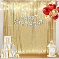 PartyDelight Gold Sequin Backdrop 6x7ft Sparkly Photo Curtain | 4 Inch Rod by PartyDelight