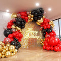 Red and Black Gold Balloons Arch Kit, Graduation, Anniversary, Prom Decorations by ADOINBY
