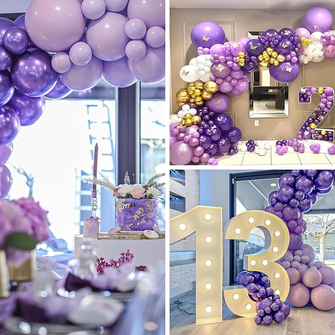 PartyWoo Metallic Purple Balloons 85pcs Chrome Purple Color 18 12 10 5 Inch | - Image 5