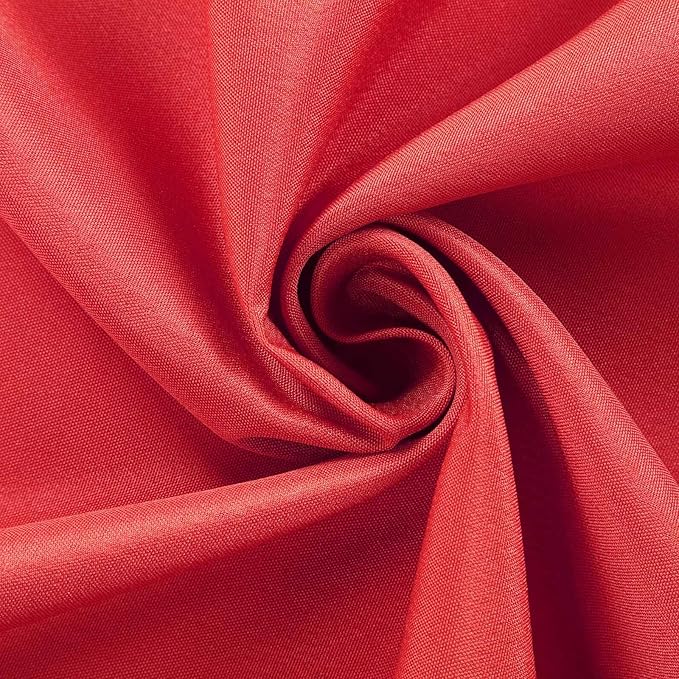 Efavormart Round Tablecloth, 132 Inch Stain & Wrinkle Resistant Washable Table Cloth, Decorative Polyester Fabric Table Cover for Banquet, Wedding, Dining- Red