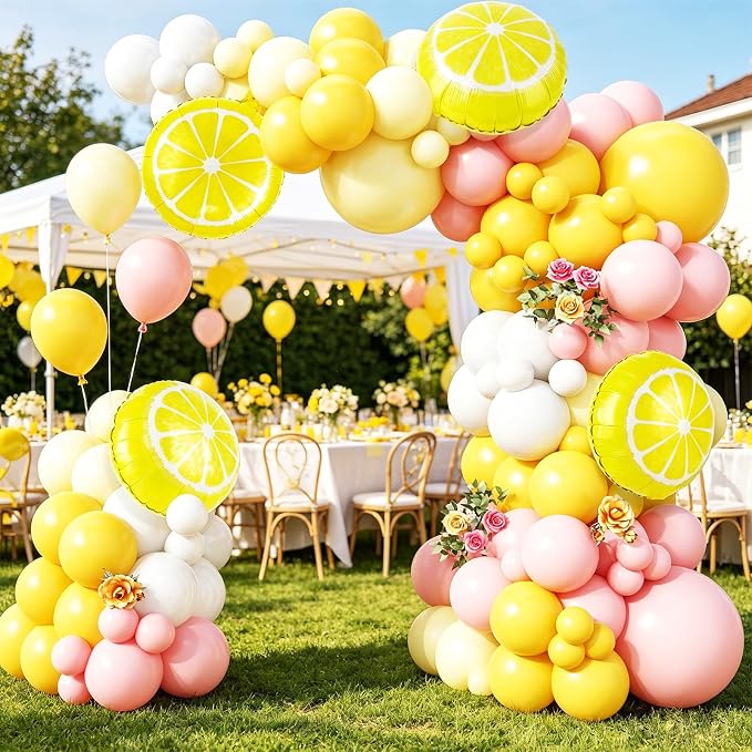 Lemon Balloon Arch Garland, Lemonade Party Main Squeeze Bridal Shower - Image 6