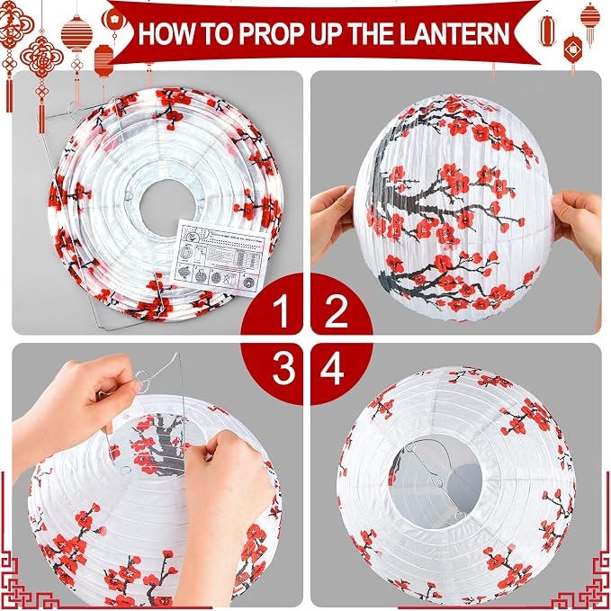 Mototo 60PCS Hibachi Party Decoration 12Inch Chinese Japanese Paper Lantern | - Image 3