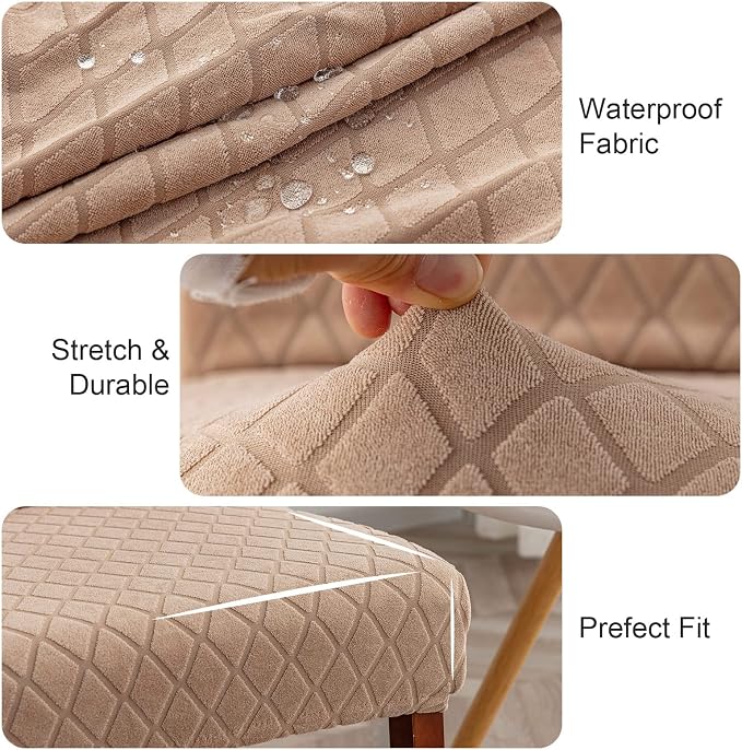 Waterproof Dining Room Chair Covers Set of 6 Slipcovers - Image 3