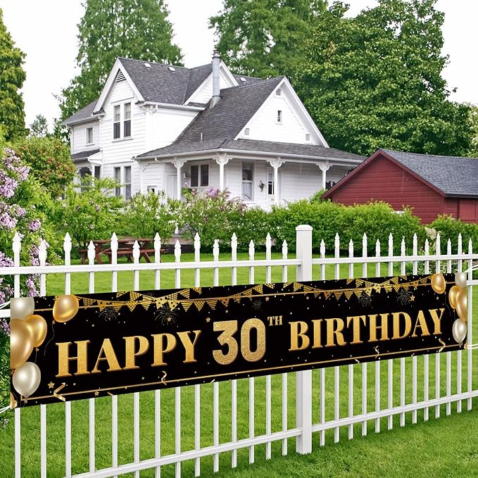 Large Happy 30th Birthday Banner, Party Decorations - Image 5