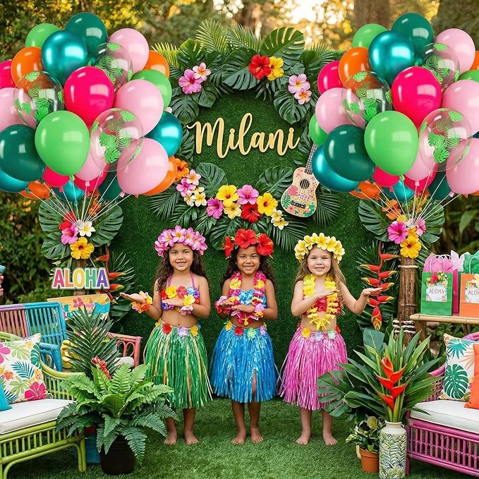 Rainbow Tropical Balloons for Summer Party Decorations | 12-inch pink - Image 6