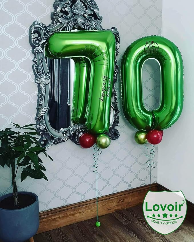 Dark Green 17 Number Balloons, 40 Inch Giant Number 17 Balloons Foil Mylar - Image 3