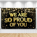 KatchOn Black and Gold Congratulations Banner 72x44 Inch | We Are So Proud of by KatchOn