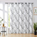 FMFUNCTEX Linen Black White Semi Sheer Patio Curtains 84 Inch Long 1 Panel | by Fmfunctex