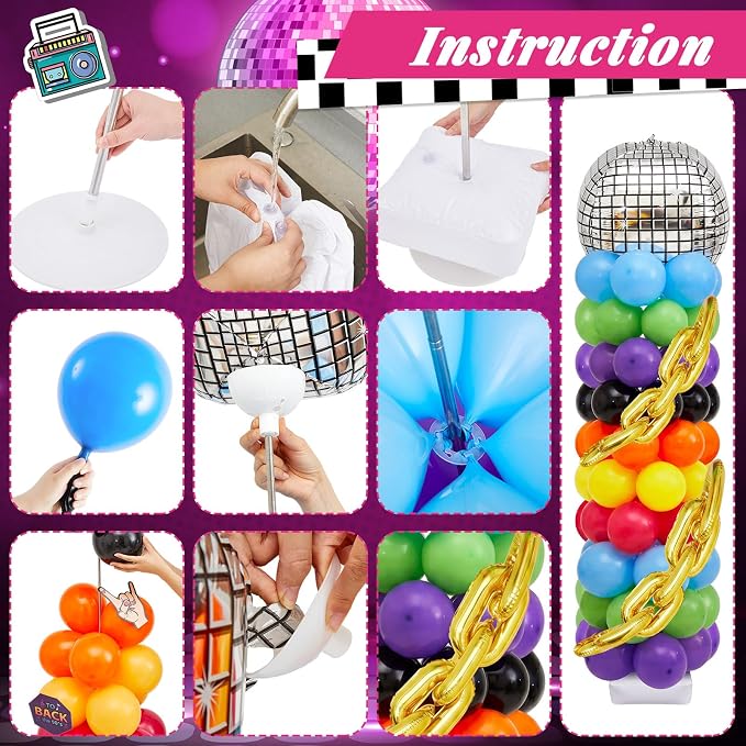 Gejoy 2 Set 80s 90s Balloon Column Stand Kit - Image 6